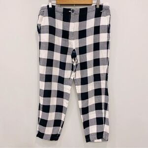 ARMANI EXCHANGE 12 Dark Blue White Shepherd Check Flannel Trouser Pants Heritage